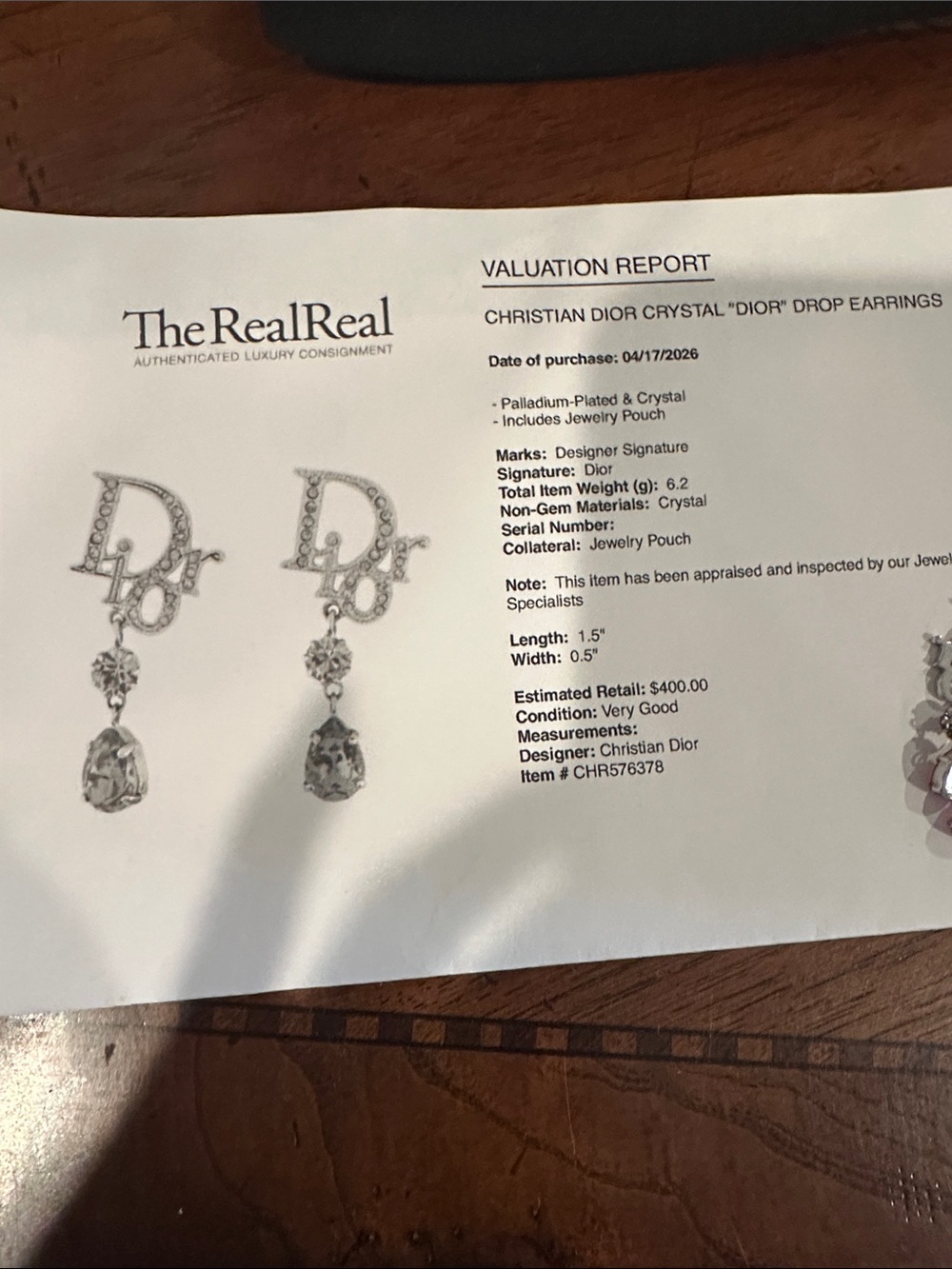 Christian Dior crystal Dior drop earrings - Picture 4 of 5